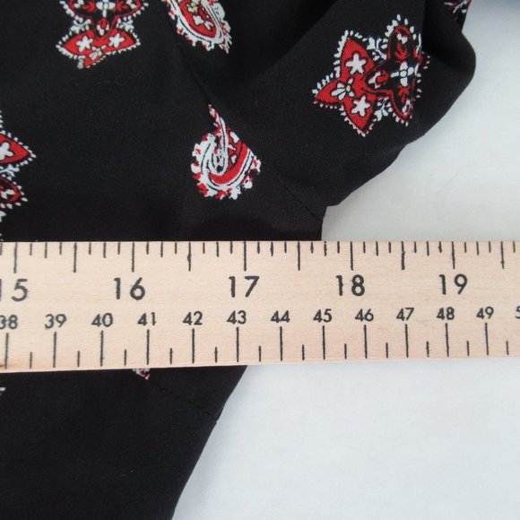 LUNIK Floral Paisley Boho Empire Waist Dress Small Long Sleeve, Black Multicolor - Picture 6 of 15